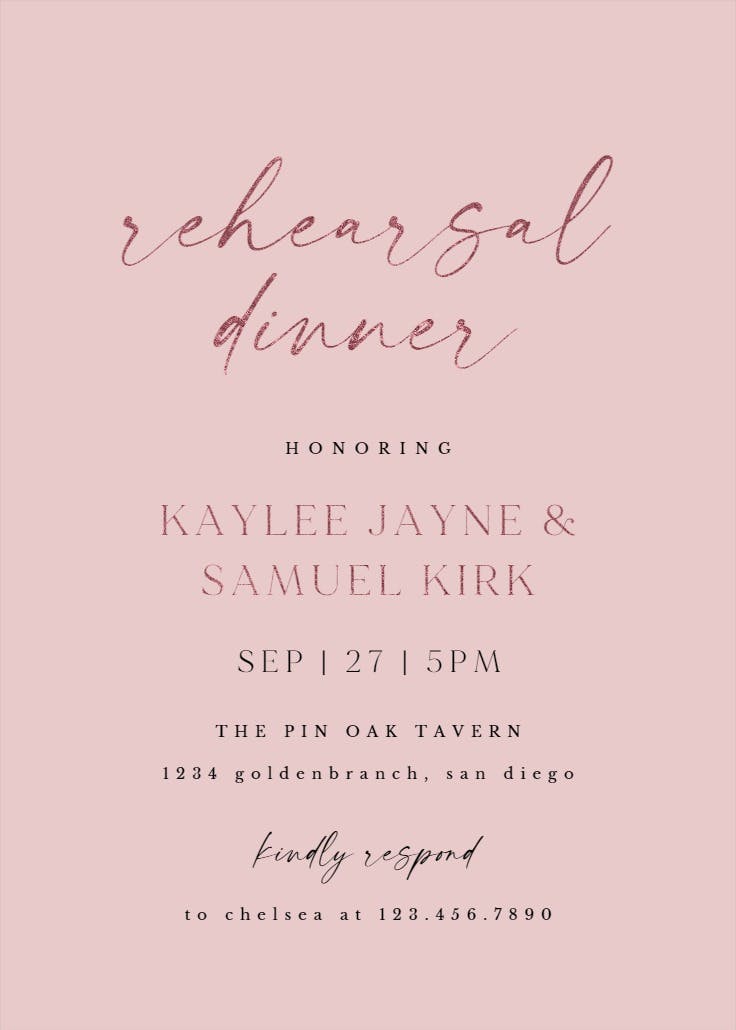 Bellisia - rehearsal dinner party invitation